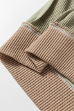 Color Block Waffle Knit Patchwork Oversized Sweatshirt- 3 Colors