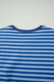 Striped Ribbed Short Sleeve T-Shirt and Shorts Set- 3 Colors