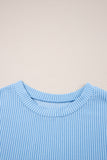 Twist Ribbed Color Block Pocket Crew Neck T-Shirt- 4 Colors