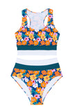 Floral Print Cutout Racerback High-Waist Tankini- 2 Styles