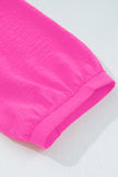 Frill V-Neck Lantern Sleeve Crinkled Blouse- 3 Colors