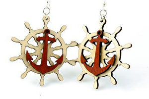 Anchor and Boat Wheel Earring # 1430