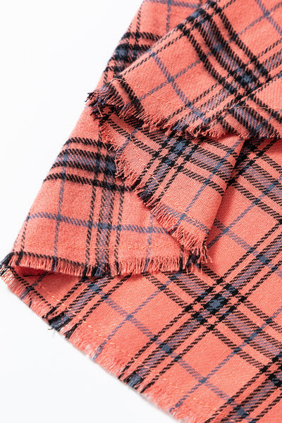 Green Plaid Long Sleeve Collar Shirt Shacket