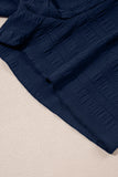 Textured Ruffle Blouse and Shirred High-Waist Shorts Set- 5 Colors