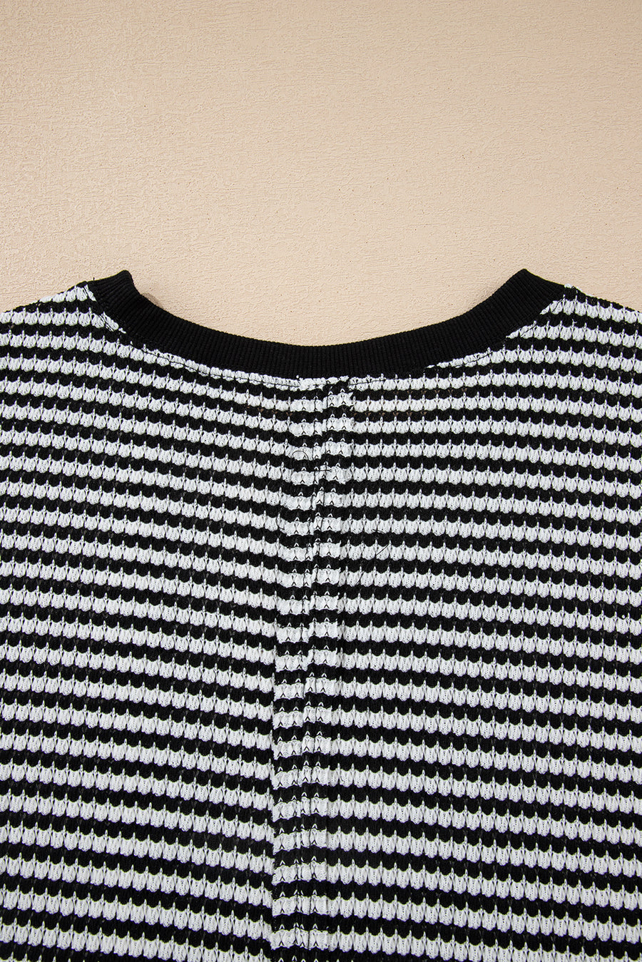 Striped Ribbed Exposed Seam Long Sleeve Oversized Top- 3 Colors