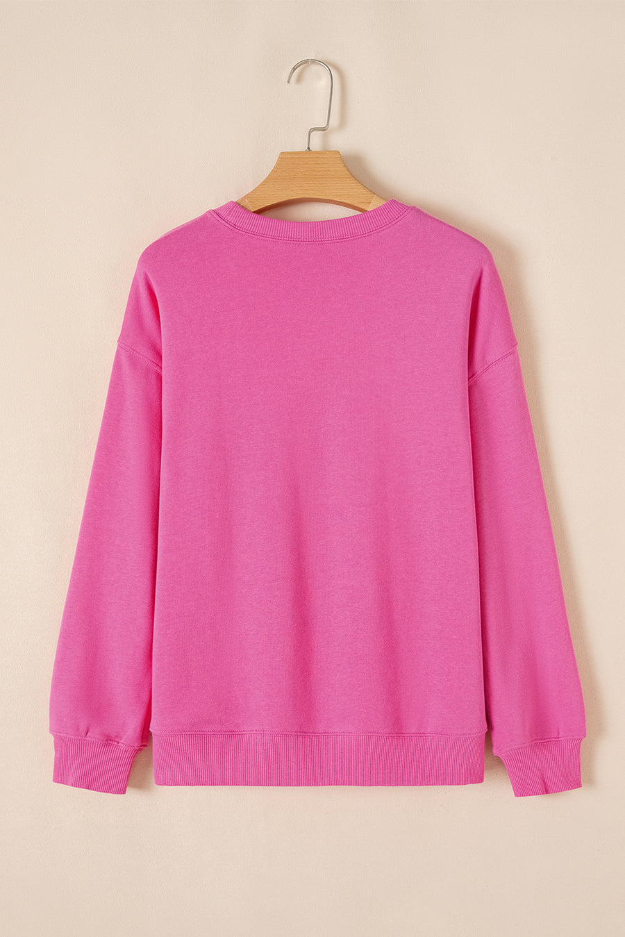 Fuchsia Classic Crew Neck Pullover Sweatshirt