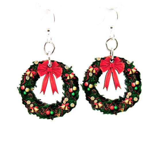 Small Christmas Wreath Earrings #1550