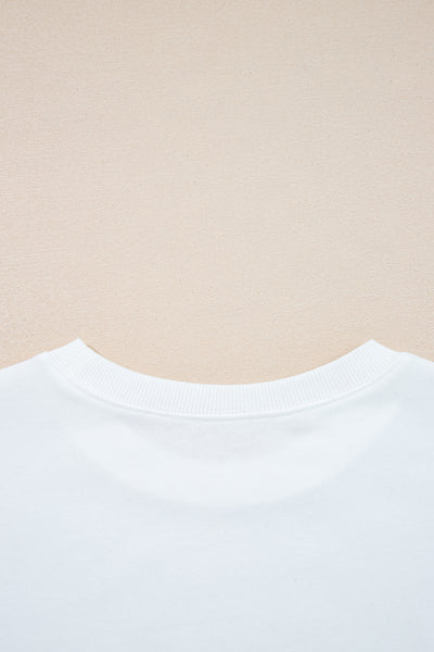 Navy Blue Preppy Striped Sleeve Loose Sweatshirt