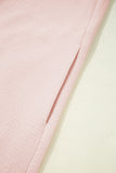 Light Pink Textured Flutter Sleeve Square Neck Bow Back Mini Dress
