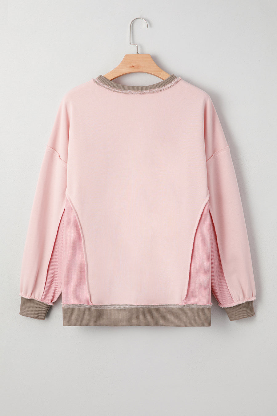 Color Block Waffle Knit Patchwork Oversized Sweatshirt- 3 Colors