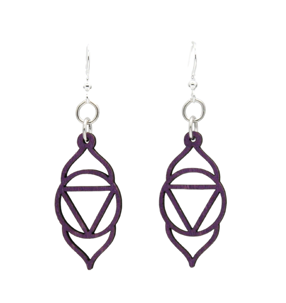 Ajna Chakra Wood Earrings #1631