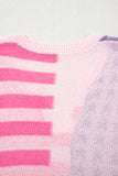 American Flag Notched Neck Loose Knit Vest- 2 Colors