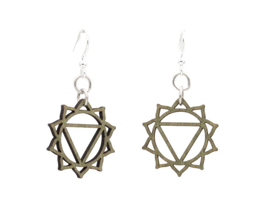 Manipura Chakra Wood Earrings #1634