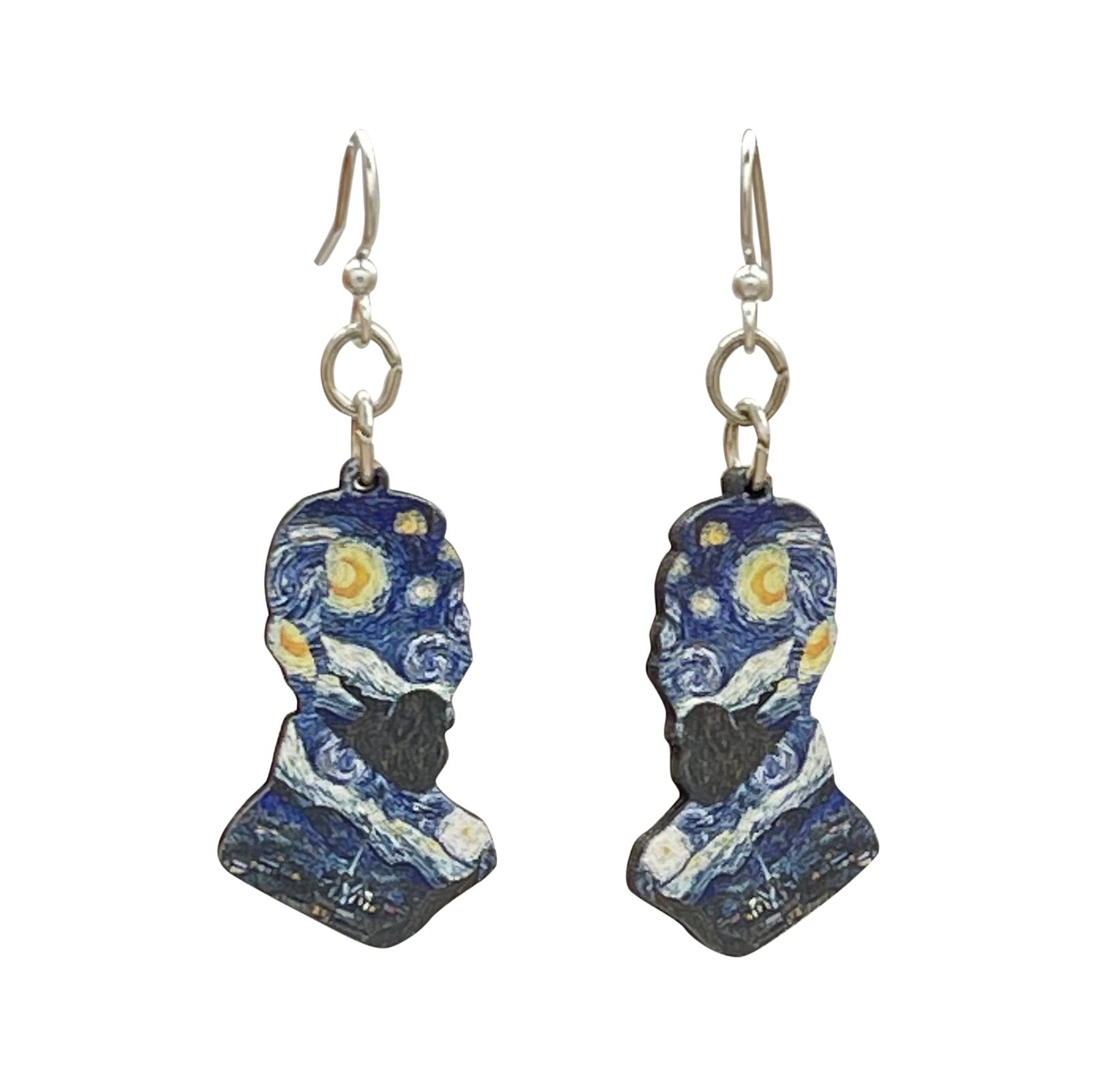 Van Gogh Starry Night Portrait Earrings