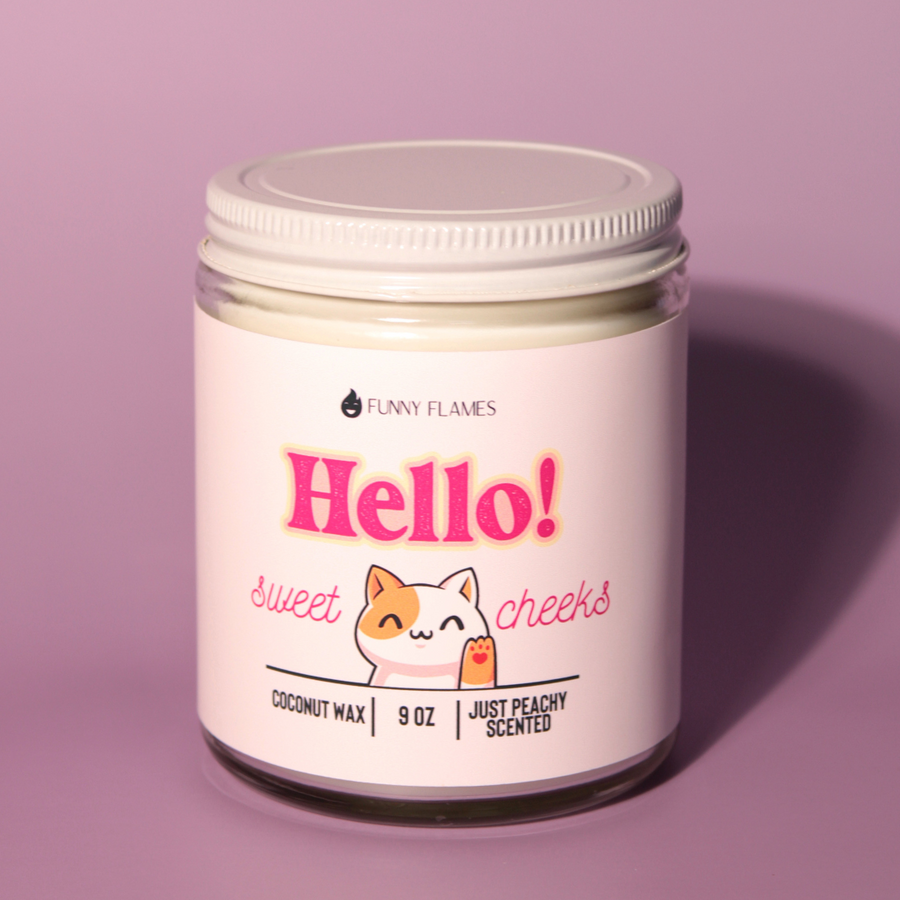 Hello Sweet Cheeks Candle- Cat