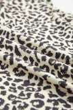 Leopard Print V-Neck Contrast Varsity Stripe Short Sleeve T-Shirt