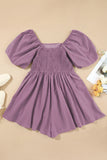 Valerian Square Neck Ruched Puff Sleeve Romper