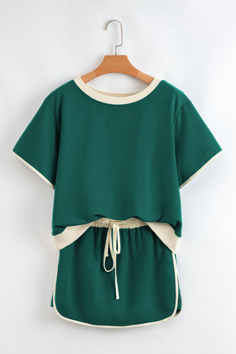*Pre-Order* Color Block Drop Shoulder T-Shirt and Skort Set- 5 Colors