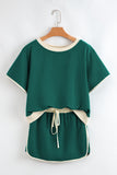 *Pre-Order* Color Block Drop Shoulder T-Shirt and Skort Set- 5 Colors