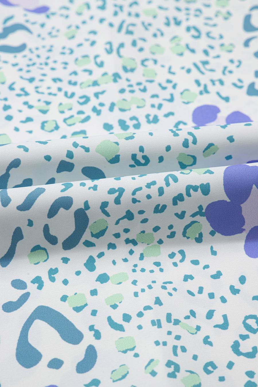 Periwinkle Leopard Print V-Neck Short Sleeve T-Shirt