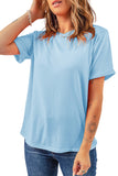 Basic Crew Neck Rolled Sleeve T-Shirt- 12 Colors