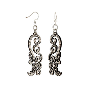 Dancing Black Floral Earrings #1756