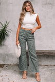 Print Frayed Edge Wide Leg High-Waist Jeans- 7 Styles