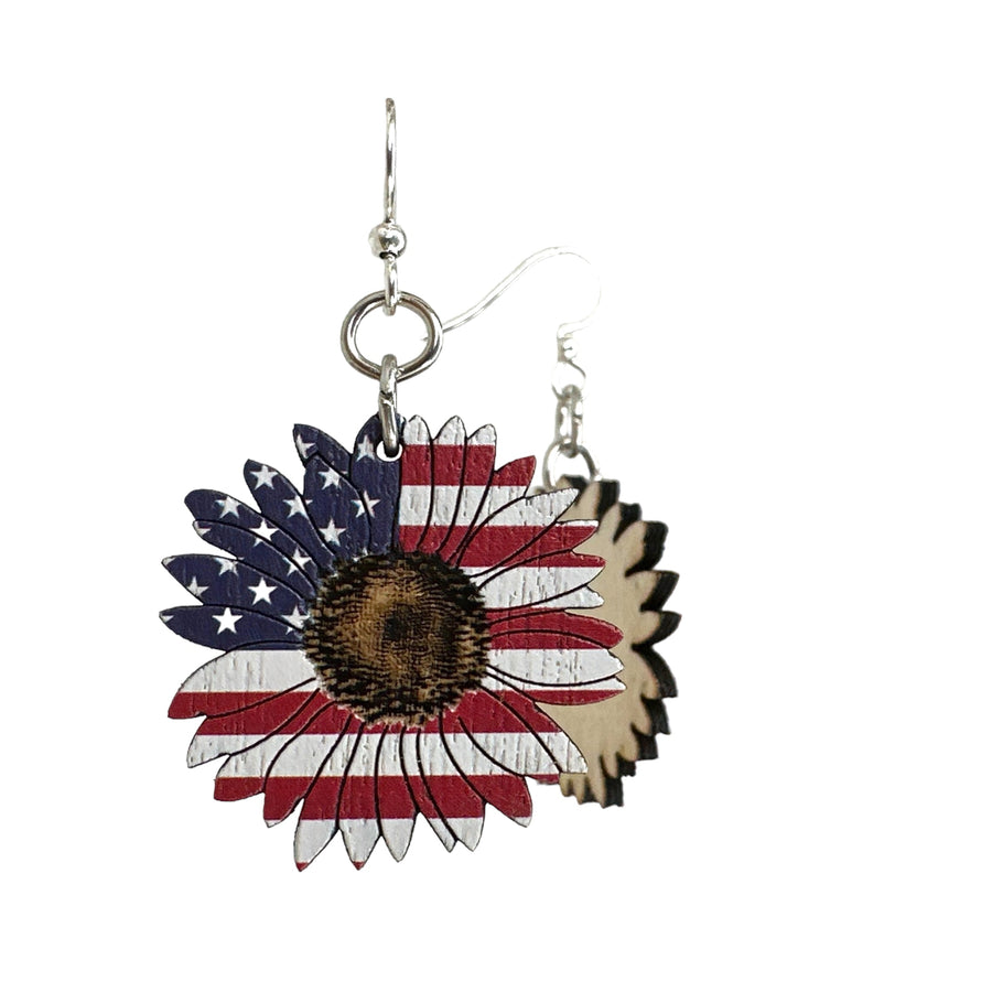 American Sunflower Earrings #1767- 2 Colors