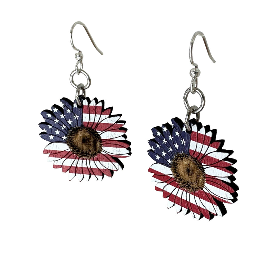American Sunflower Earrings #1767- 2 Colors