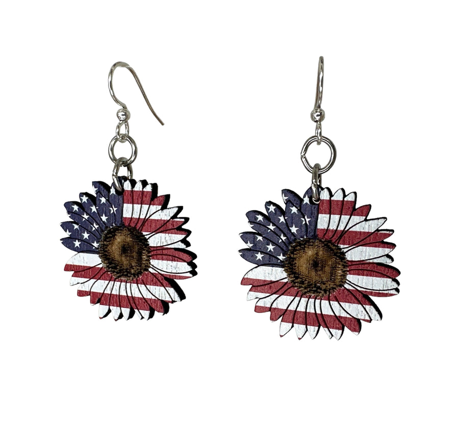 American Sunflower Earrings #1767- 2 Colors