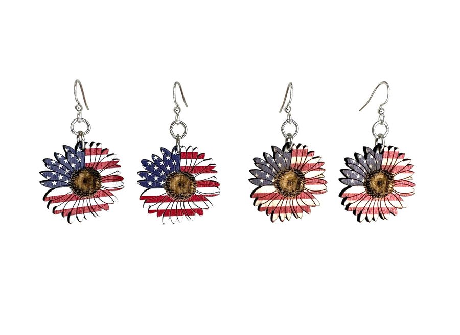 American Sunflower Earrings #1767- 2 Colors