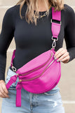 Wide Strap Double Zipper Crossbody Bag- 9 Colors