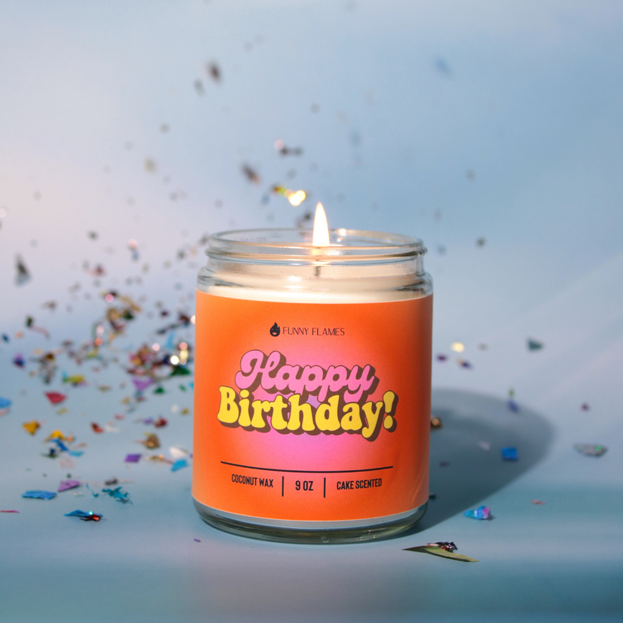 Retro Happy Birthday Candle