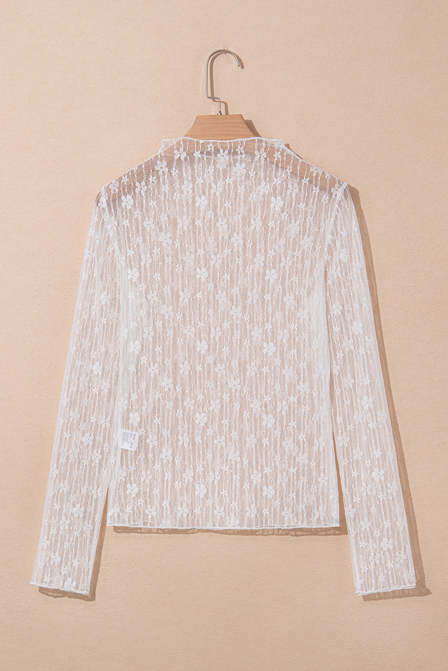Floral Lace Sheer Long Sleeve Slim Fit Top- 3 Colors