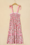 Floral Lace Tied Strap Empire Waist Maxi Dress- 2 Colors