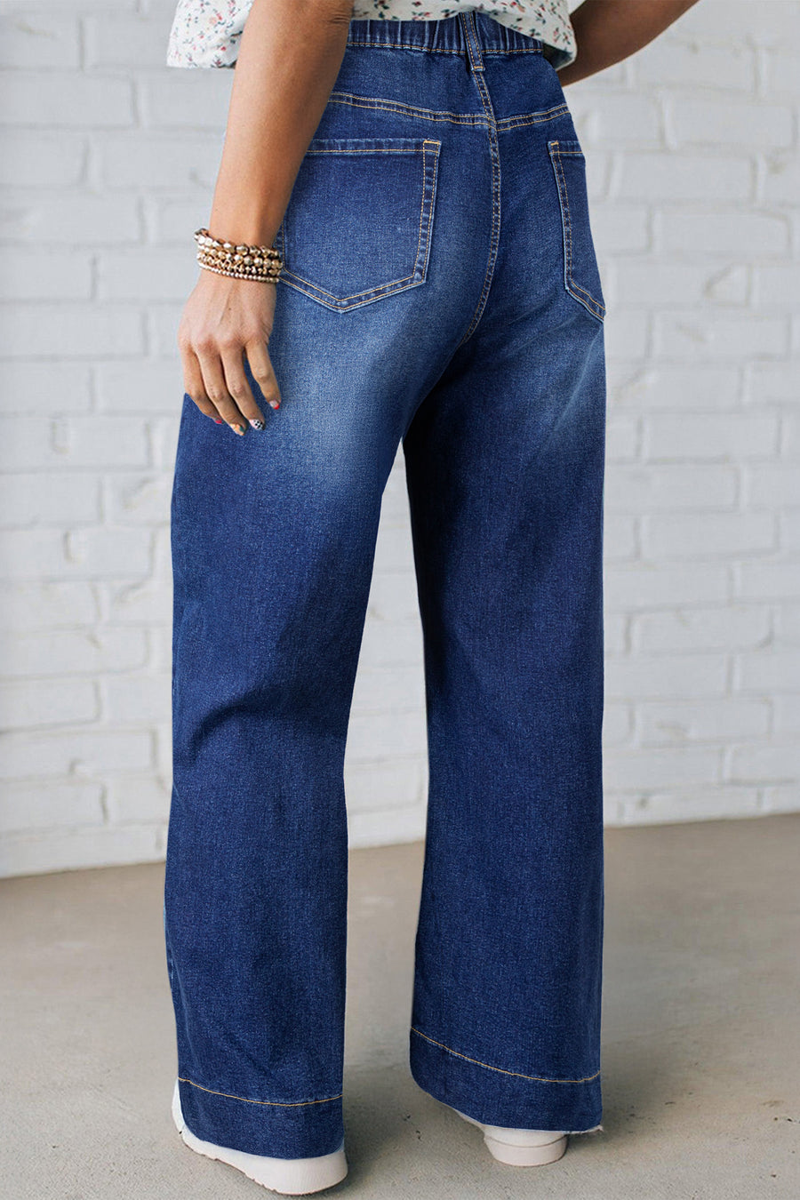 Plus Size Acid Wash Lace-Up Jeans- 4 Colors