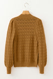 Jurassic Gold Crochet Balloon Sleeve Sweater