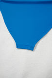 Color Block Pleated High-Waisted Tankini