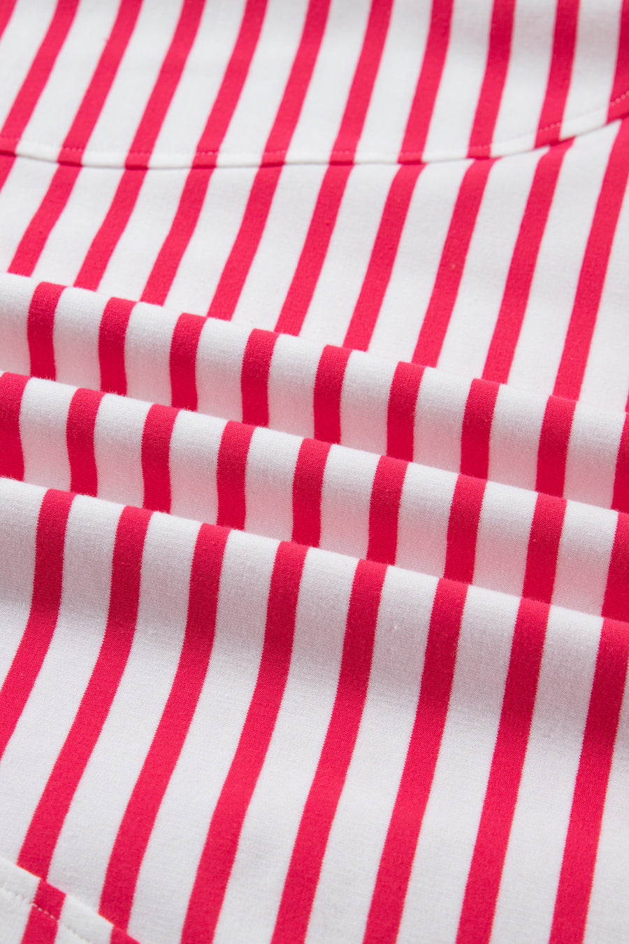 Red Striped Drop Shoulder Banded Short Sleeve T Shirt