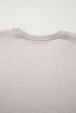 Solid Color Drop Shoulder Sweatshirt & Drawstring Mini Skirt Set- 2 Colors