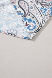 Blue Boho Paisley Print Off Shoulder Maxi Dress