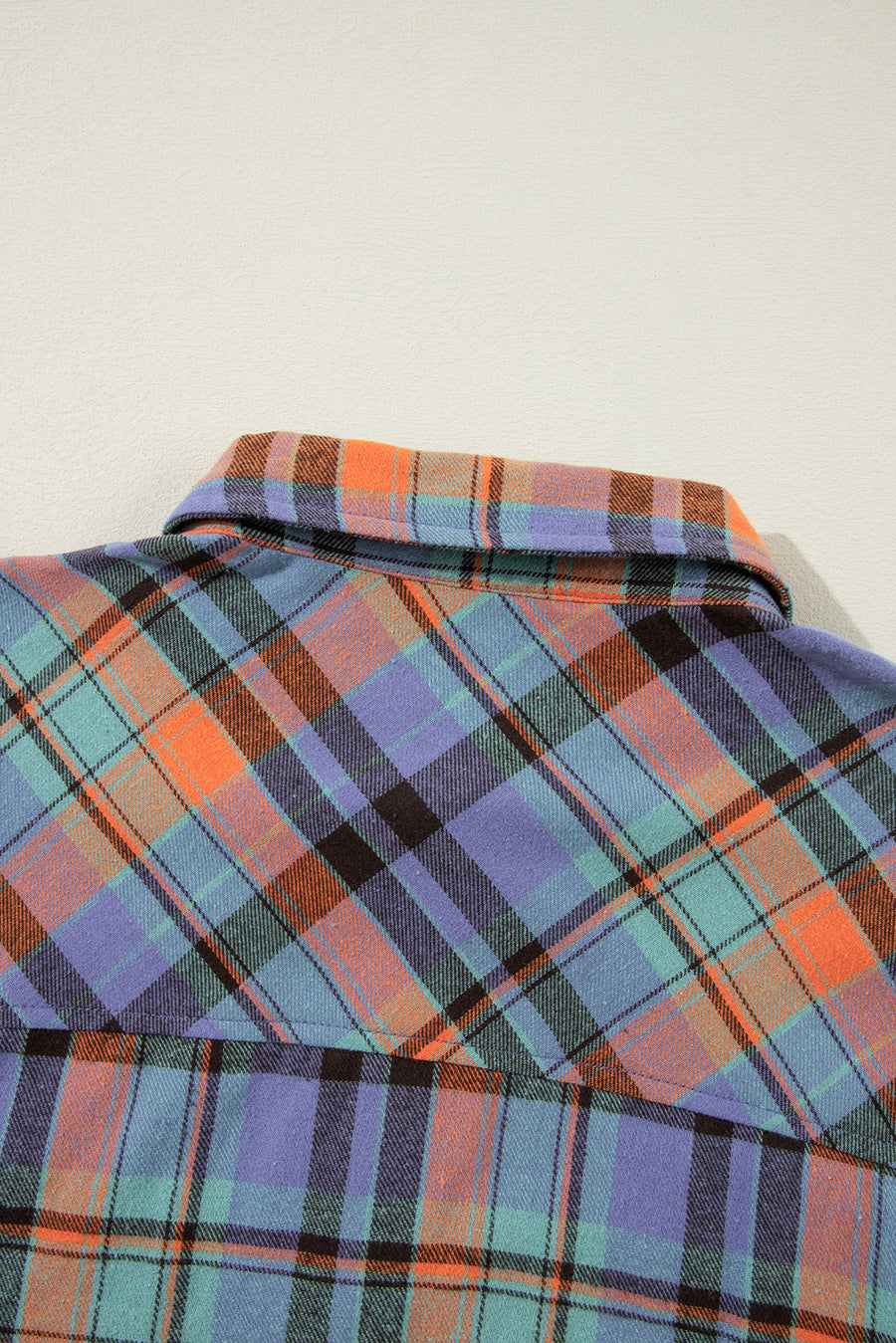 Red Plaid Print Drop Sleeve Loose Shirt Shacket