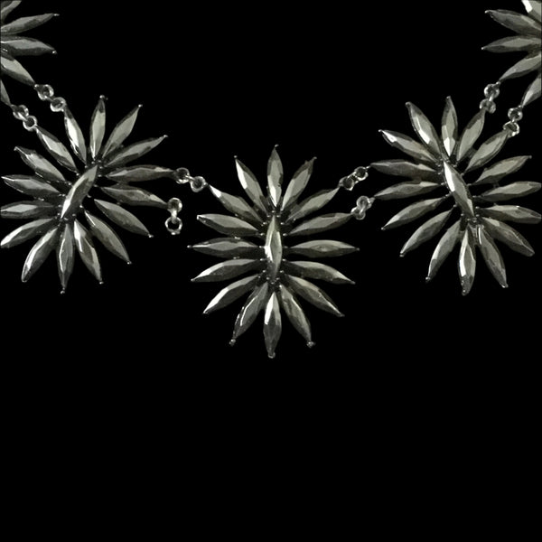 Floral Coated Necklace Set- Black