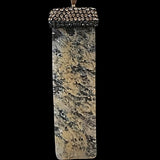 Gold Tone Natural Pendant Necklace with Accent Stones- Beige