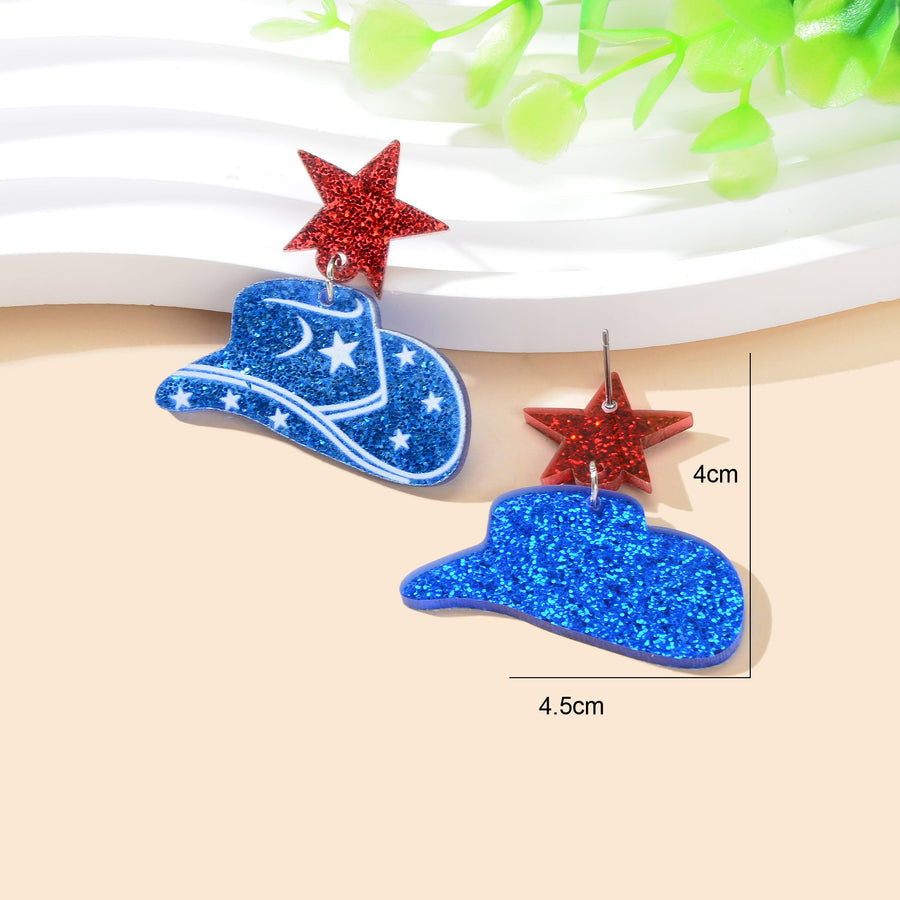 Starry Cowboy Hat Acrylic Earrings