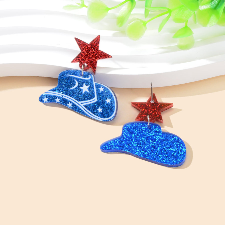 Starry Cowboy Hat Acrylic Earrings