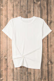 Basic Crew Neck Rolled Sleeve T-Shirt- 12 Colors