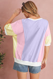 Pastel Color Block Patchwork Oversized T-Shirt
