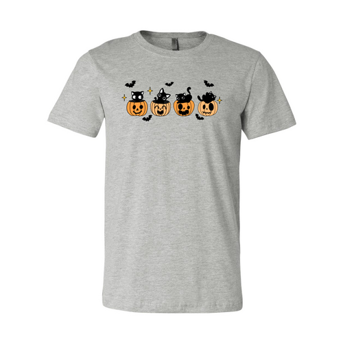 Unisex Black Cats, Pumpkins, & Bats Halloween T-Shirt-  7 Colors