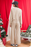 Varsity Striped Cropped Sweatshirt and Wide Leg Pants Matching Set- 5 Colors
